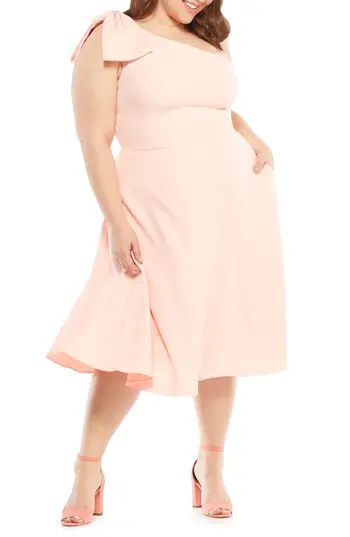 Women's Gal Meets Glam Collection Yvonne Dream Crepe One-Shoulder Dress, Size 0 - Pink | Nordstrom