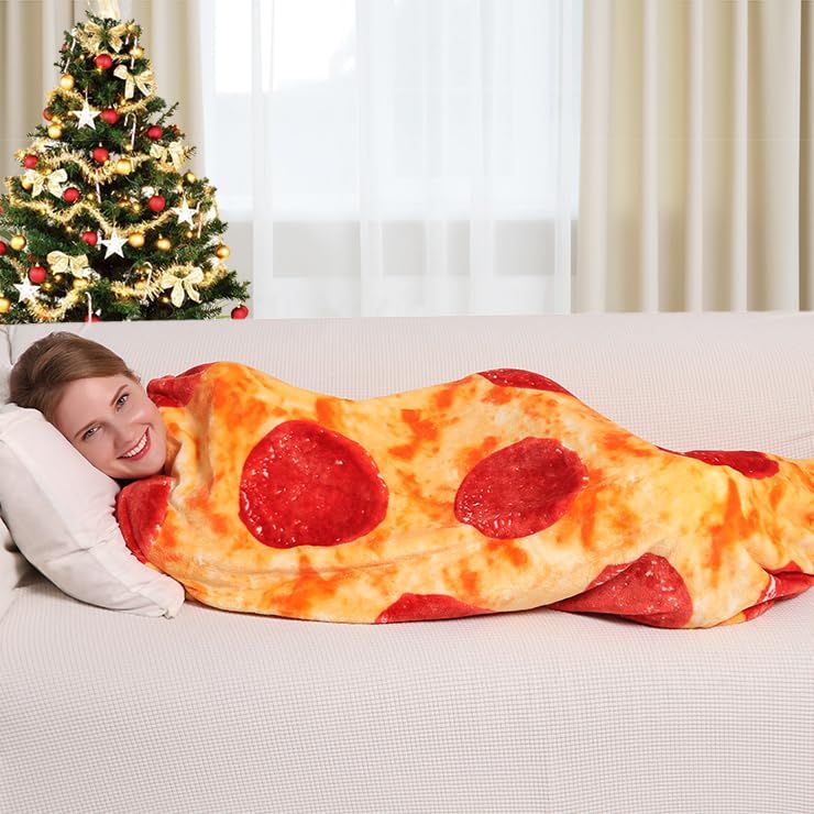 mermaker Pepperoni Pizza Blanket 2.0 Double Sided 71 inch for Adult and Kids, Pizza Blanket Adult... | Amazon (US)