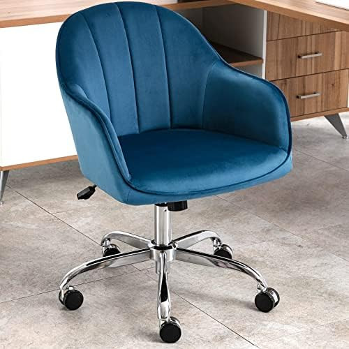 J&L Furniture Modern Design Velvet Desk Chair Mid-Back Home Office Chair Swivel Adjustable Task Chai | Amazon (US)