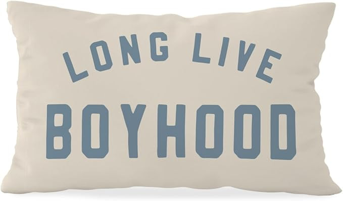 ETVISO Boy Nursery Decor Pillow Cover 12x20, Long Live Boyhood Lumbar Pillow Covers, Trendy Blue ... | Amazon (US)