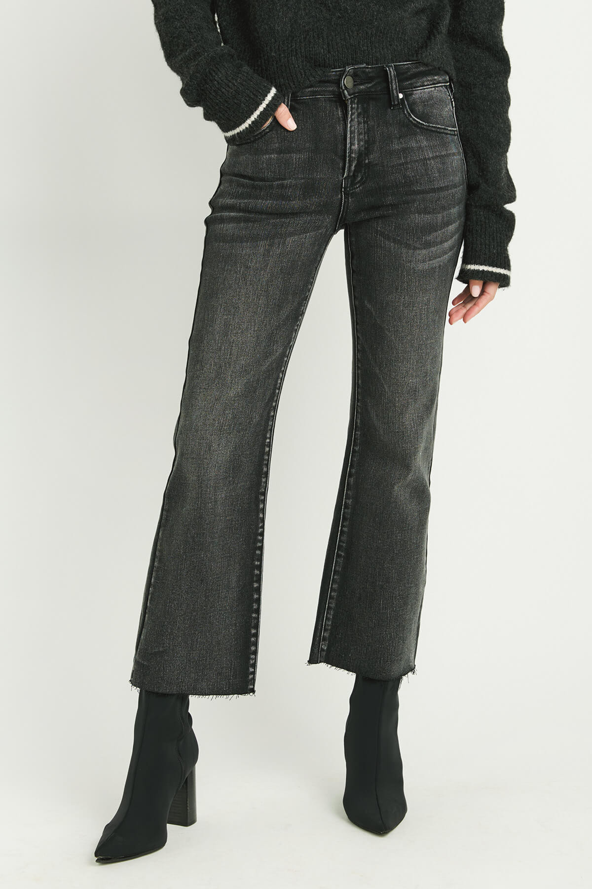 Risen Roxy Crop Kick Flare Jeans | Social Threads