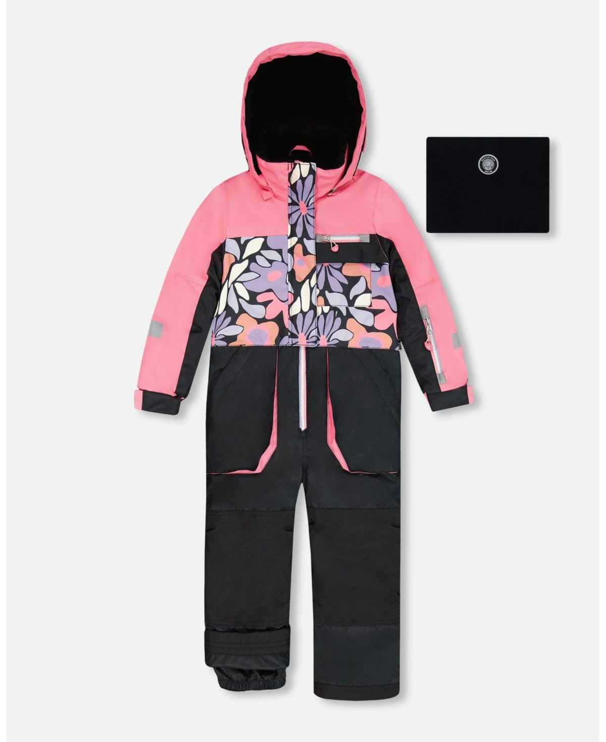 Deux par Deux Girl One-Piece Play Snowsuit Black Retro Flower Print - Child - Black retro flower print | Macy's