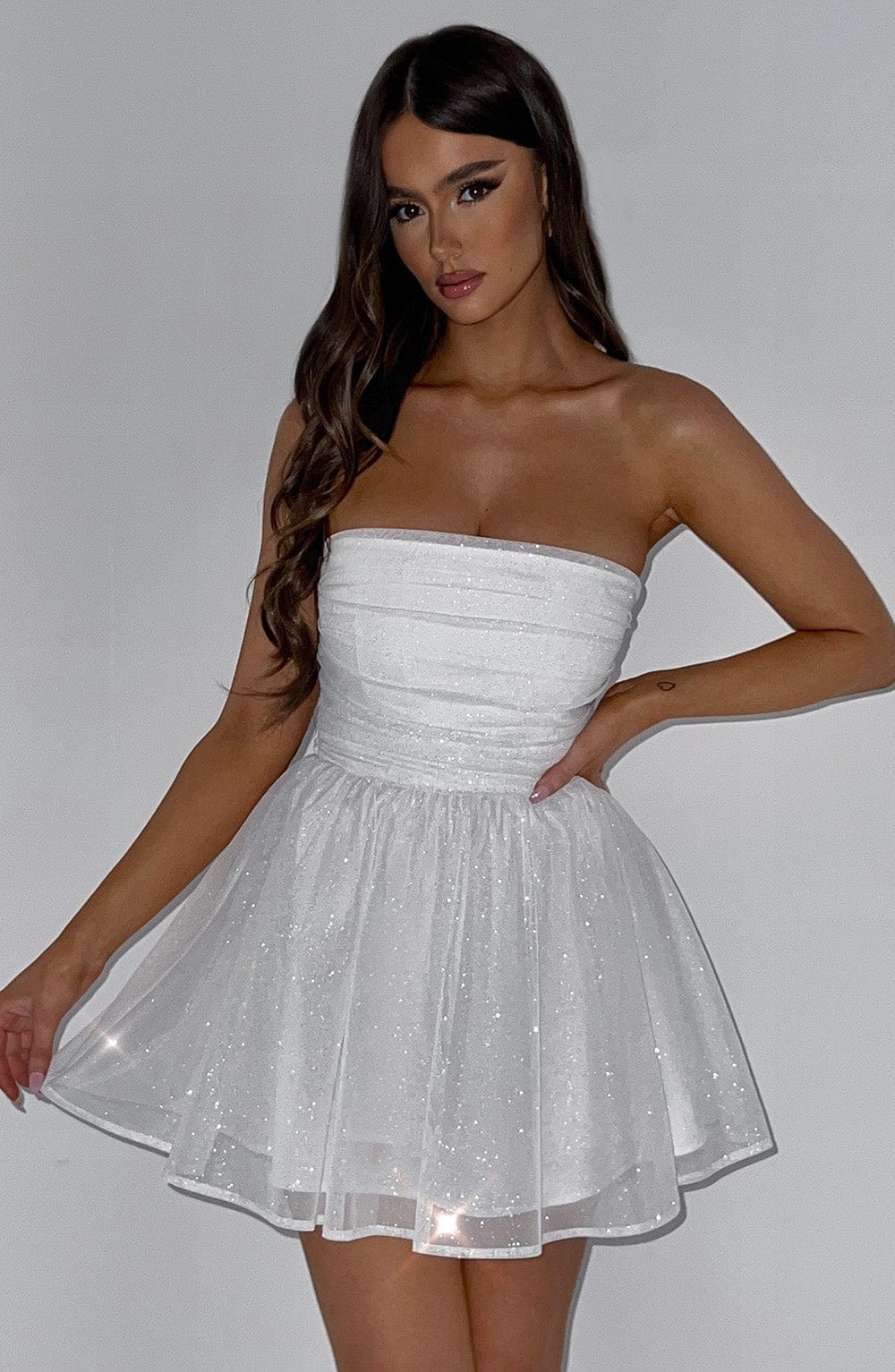 Katrina Mini Dress - Ivory Sparkle | Babyboo (global)