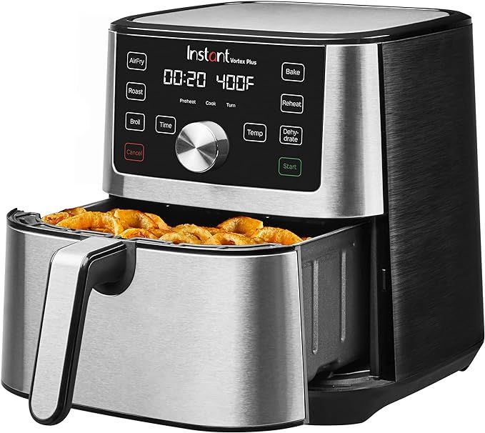 Instant Vortex Plus 6QT XL Air Fryer, 6-in-1, Broils, Dehydrates, Crisps, Roasts, Reheats, Bakes ... | Amazon (US)