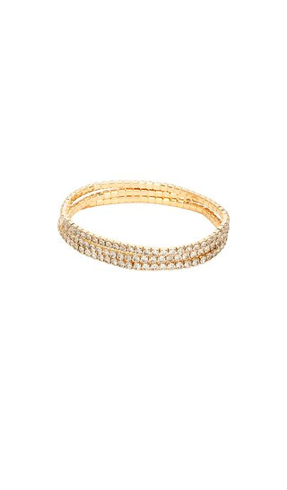 Crystal Elastic Bracelet Set in Gold | Revolve Clothing (Global)
