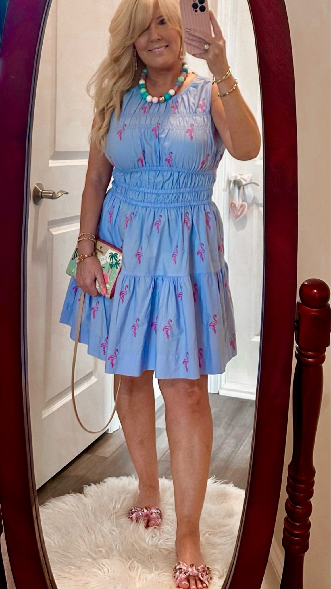 Back to Summer - my Blue Flamingo Embroidered Dress is on Sale for $22.50! 💃🏼 Also comes in Black & a fun Green! 

Great to grab for end of Summer vacation, end of Summer party or just because it’s adorable! The other 2 colors will be cute with a cardigan into Fall (or not in the South) 

Paired it with my chunky beaded necklace, pink earrings, Spartina Florida crossbody & my current favorite bracelet stacks! 

Vacation Outfits Beach. Summer Dresses.

#LTKSeasonal #LTKSaleAlert #LTKootd