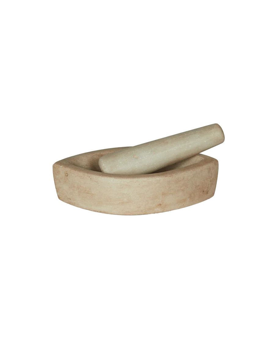 Olive Ateliers Marble Mortar & Pestle from India | Olive Ateliers