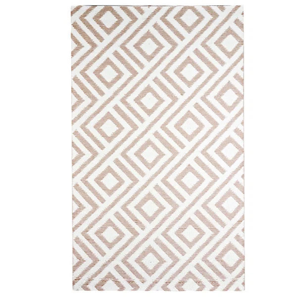 Malibu Reversible Design Beige/White Indoor/Outdoor Area Rug | Wayfair North America