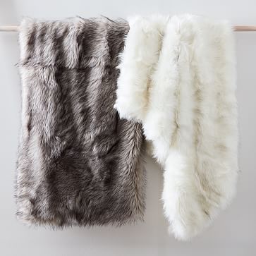 Faux Fur Brushed Tips Throw | West Elm (US)