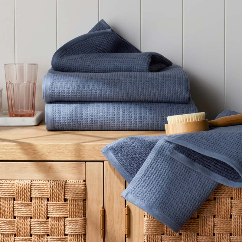 Waffle Hand Towel - Denim Blue | The Company Store