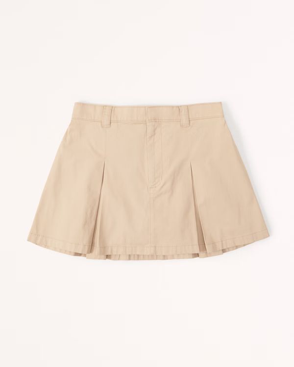 Pleated Chino Mini Skort | Abercrombie & Fitch (US)