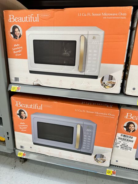 Beautiful by Drew Small Kitchen appliances at Walmart. Walmart Finds Beautiful by Drew Microwave. White and gold kitchen appliances. 

#LTKhome #LTKFind #LTKsalealert