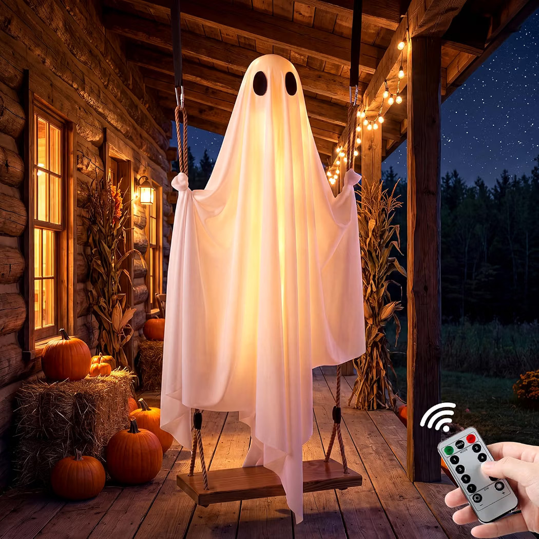 Eoubed Halloween Decorations Outdoor 6FT Large Hanging Swinging Ghost Decor | Amazon (US)