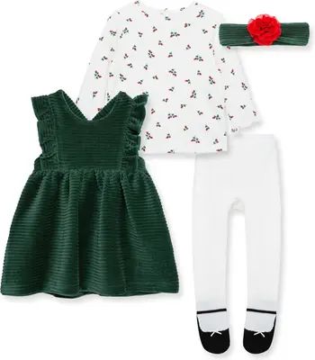 Little Me Rosebud Top, Dress, Tights & Headband Set | Nordstrom | Nordstrom