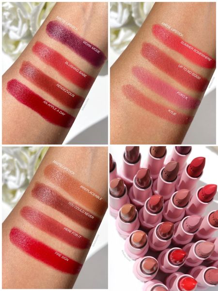 Swatches of Kylie Cosmetics Matte Lipstick (*pr gifted) They are so pigmented, creamy, easy to apply and not drying! 

#kyliecosmetics #kylielipstick #kyliemattelipstick #lipstickswatches 

#LTKunder50 #LTKbeauty #LTKFind
