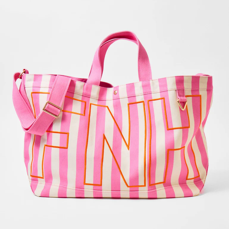 Striped Custom Alpha Tote - Custom Flamingo | BaubleBar
