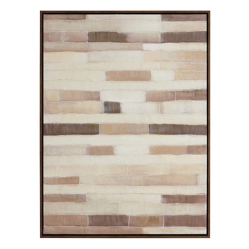 Framed Abstract Brown Brick Canvas Wall Art, 36x48 | At Home
