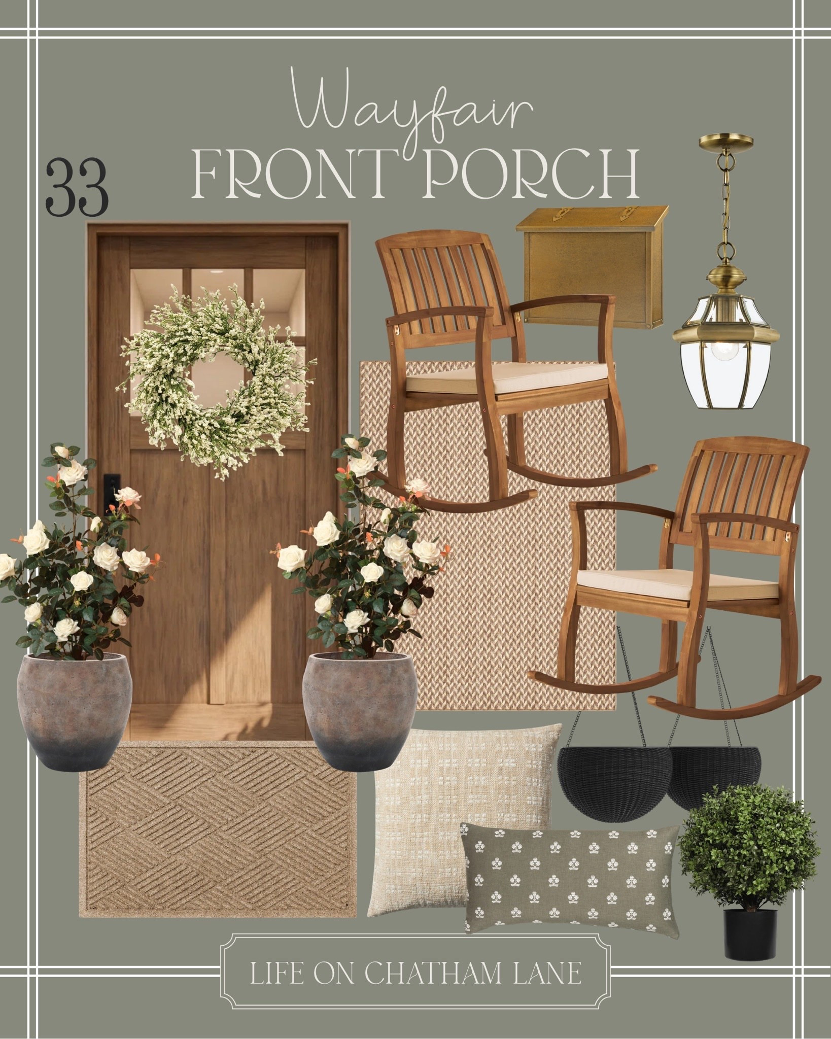 Wayfair front porch favorites 😍 The prettiest finds for a traditional, neutral, spring front porch and front door! 

#LTKSeasonal #LTKHome