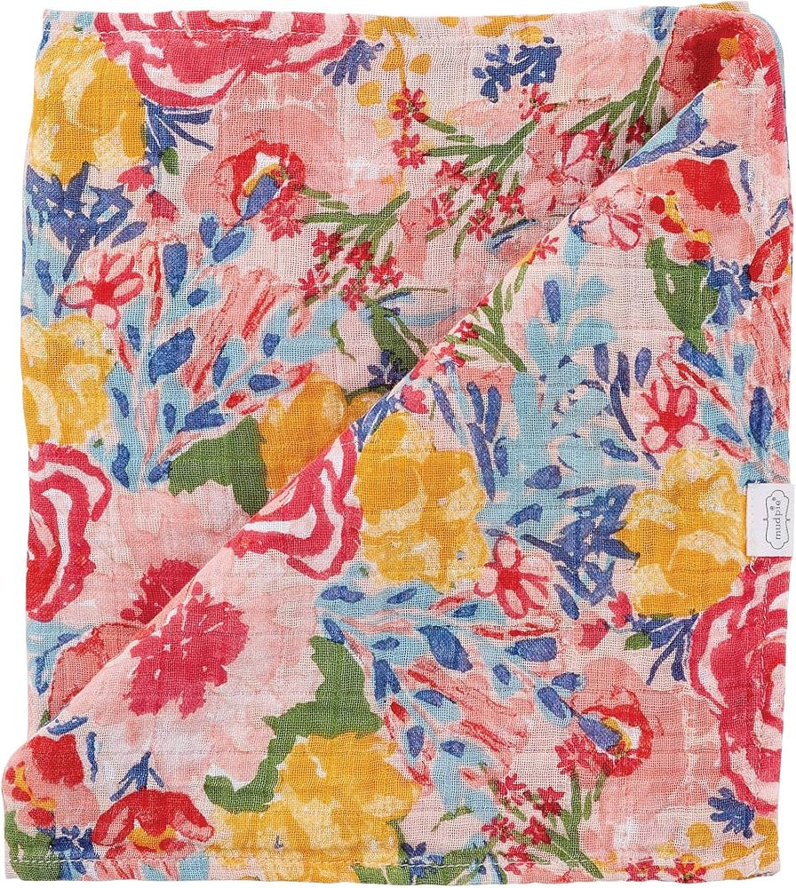 Mud Pie Muslin Swaddle, Multicolor Floral | Amazon (US)