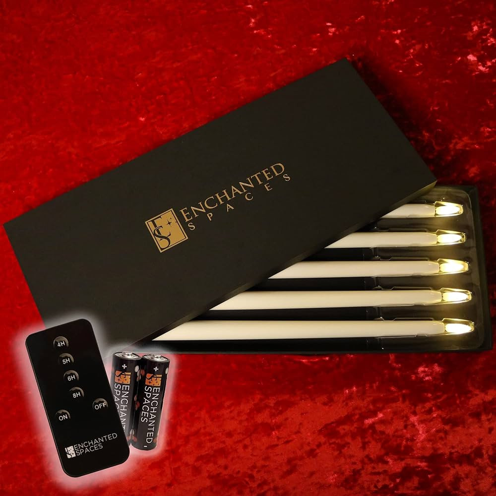 2023 GIFT BOX EDITION: Gold Foil Embossed Gift Box set of 5 DAILY TIMER Flameless LED Ivory 14" T... | Amazon (US)