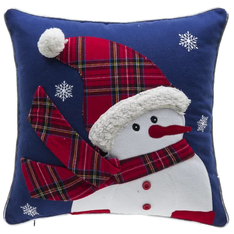 Twinkle Snowman 100% Cotton Throw Pillow | Wayfair North America