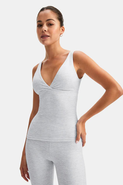 DAYFLEX BUILT-IN SUPPORT V NECK FULL LENGTH VEST - GREY MARL | TALA (UK)