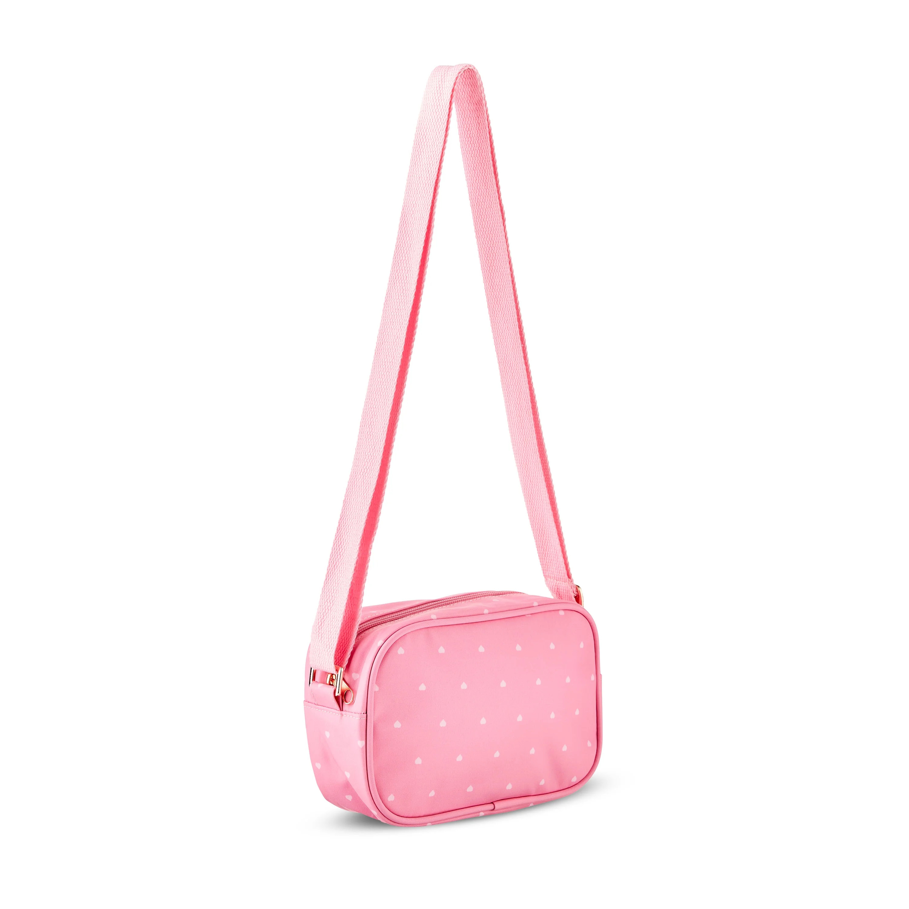 Valentine's Day Pink Hearts Crossbody Bag, Zipper Closure, by Way To Celebrate | Walmart (US)