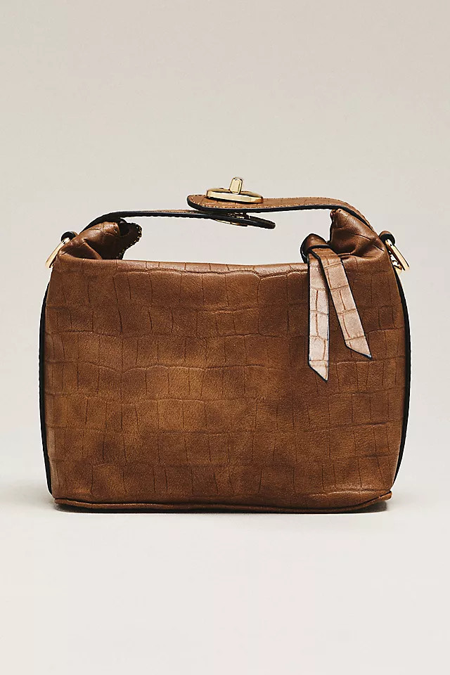 Faux-Leather Croc Structured Bag | Anthropologie (US)