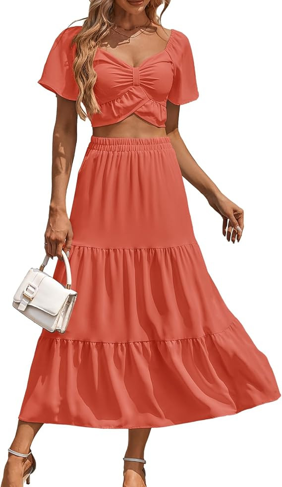 DRESSTELLS 2 Piece Skirt Set, Floral Maxi Matching Outfit Summer Beach 2026 | Amazon (US)