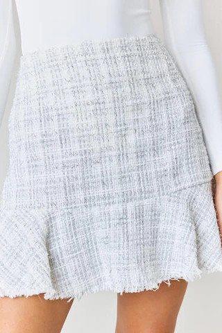 Lizzie Tweed Flippy Mini Skirt  - francesca's | Francesca's