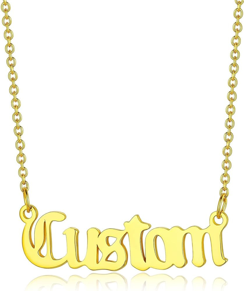 GoldChic JEWELRY Name Necklace Personalized for Men, Womens Custom Name Plate Chain, Stainless St... | Amazon (US)