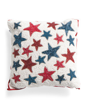 14x14 Beaded Americana Star Pillow | TJ Maxx