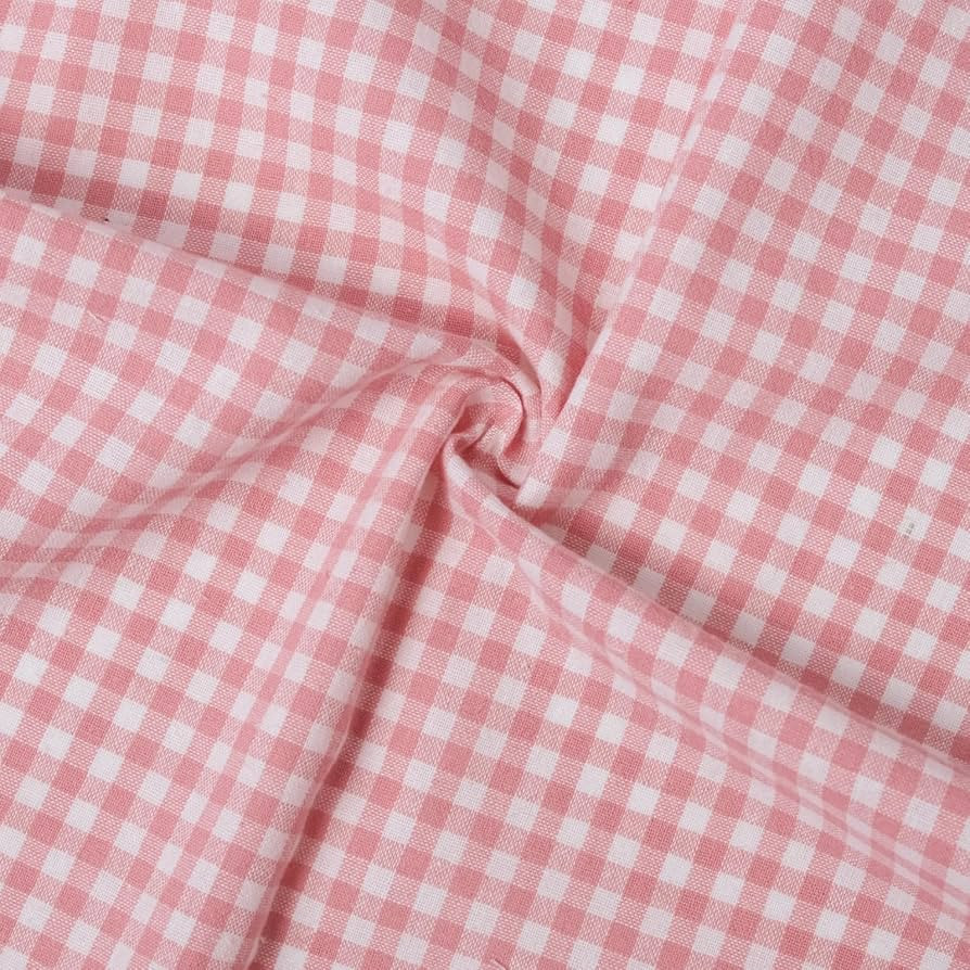 57\u201dW x 36\u201dL Gingham Poly-Cotton Fabric Cut By The Yard, Checkered Plaid Vintage Fabric ... | Amazon (US)