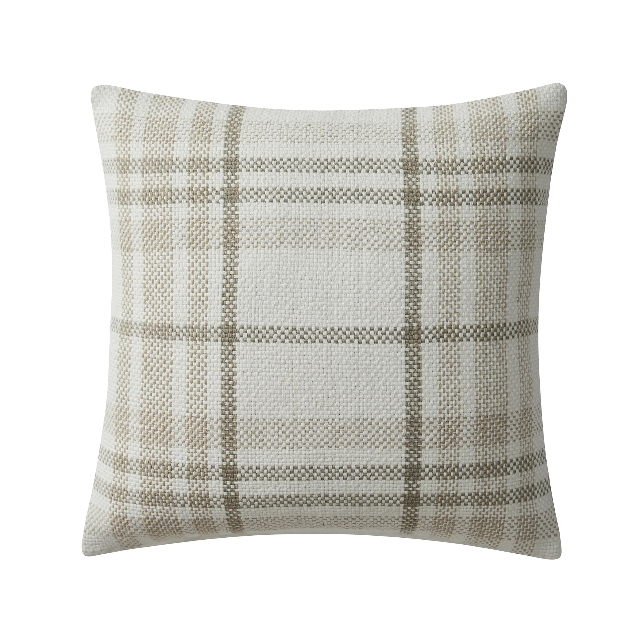 My Texas House 20" x 20" Aurelia Ginger Plaid Cotton Decorative Pillow Cover - Walmart.com | Walmart (US)