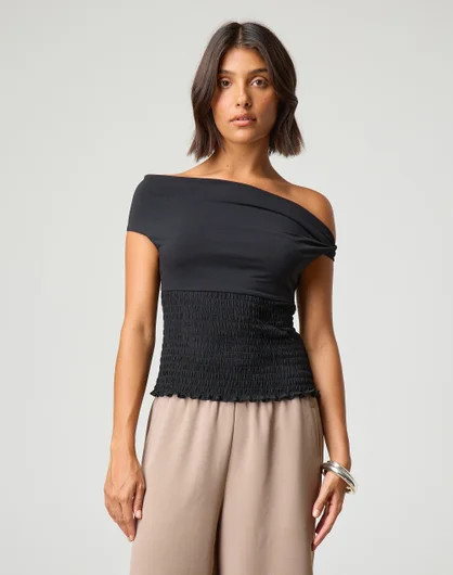 Off Shoulder Shirred Top | Glassons (Australia)