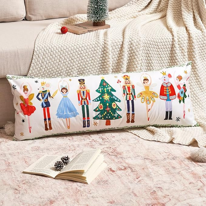 JOJOGOGO Cute Nutcracker Christmas Decor Long Lumbar Pillow Cover 14x36, 1 Pack 14 x 36 Christmas... | Amazon (US)