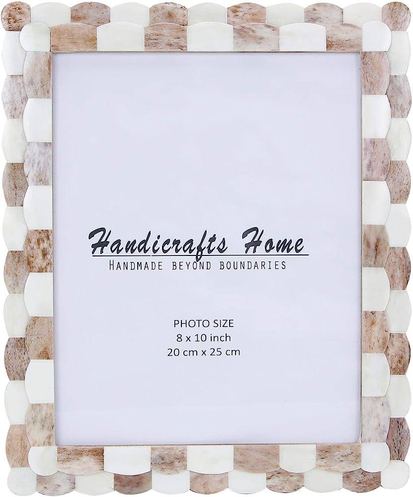 Handicrafts Home Photo Picture Frame - 8x10 Handmade Gift Photo Frames - Brown & White, Gifts for... | Amazon (US)