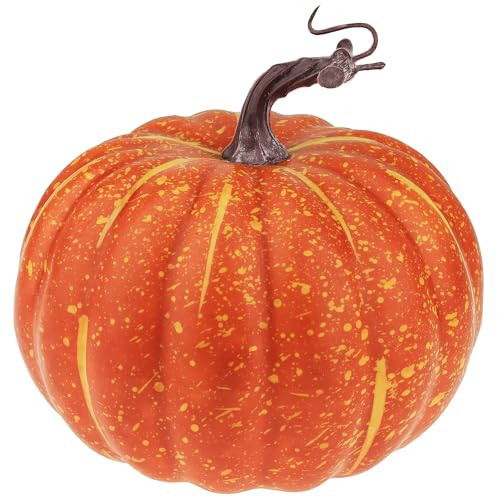 ZningEsxi 7 Inch Orange Artificial Pumpkin Fake Foam Lifelike Pumpkins Halloween Fall Harvest Thanksgiving Autumn Pumpkin Decoration Rustic Farmhouse Home Table Centerpiece | Amazon (US)