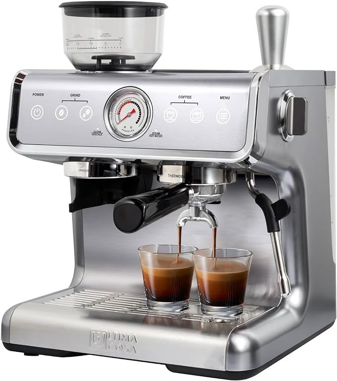 Espresso Machine With Grinder,With Milk Frother Steam Wand, Barista Latte Machine With Removable ... | Amazon (US)