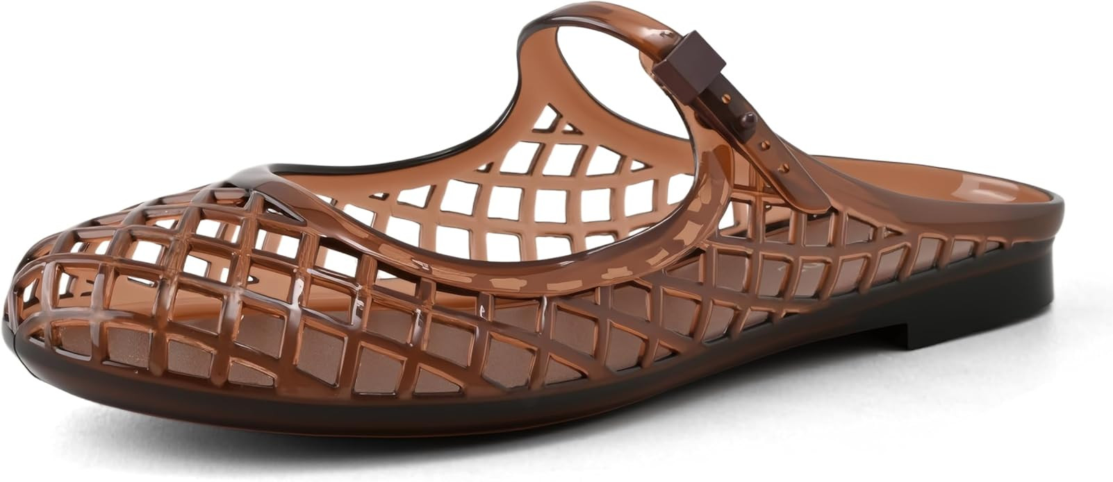 Jelly Flats for Women Mesh Mary Jane Breathable Slides Comfortable Slip on Closed Rounded Toe Fla... | Amazon (US)