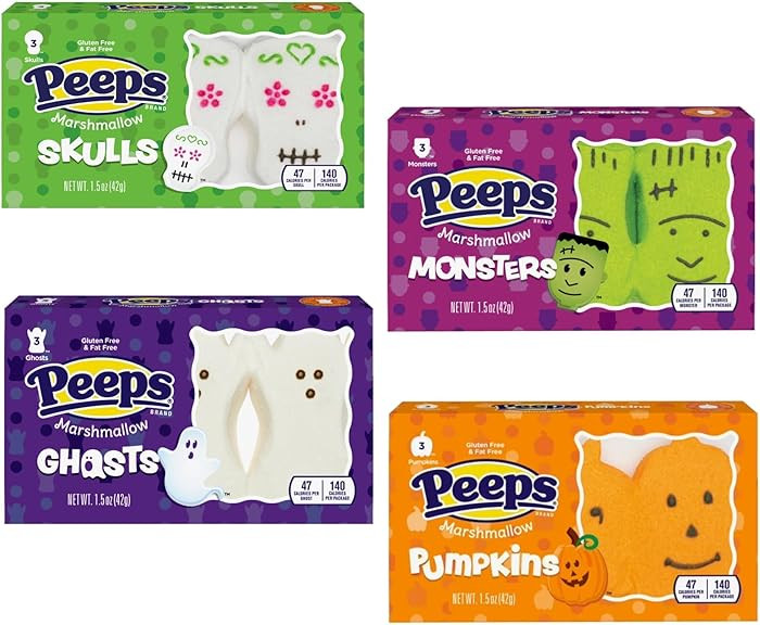 Peeps Halloween Peep Variety Pack of Marshmallows, Delicious Classic Treats with One Packet Each,... | Amazon (US)