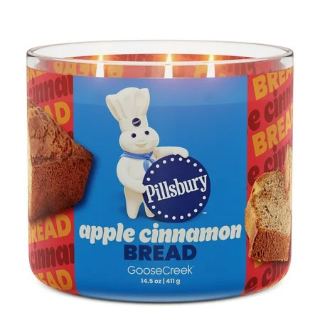 Goose Creek 3-Wick Pillsbury Apple Cinnamon Bread Scented Jar Candle, 14.5oz. | Walmart (US)
