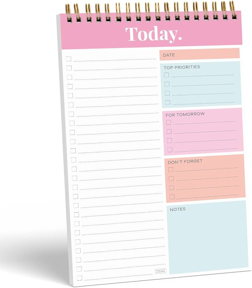 S&O Daily Planner Notepad for Productivity - 52 Page Daily To Do Planner - Undated Planner and Or... | Amazon (US)