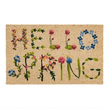 Hello Spring Floral Coir Doormat | World Market