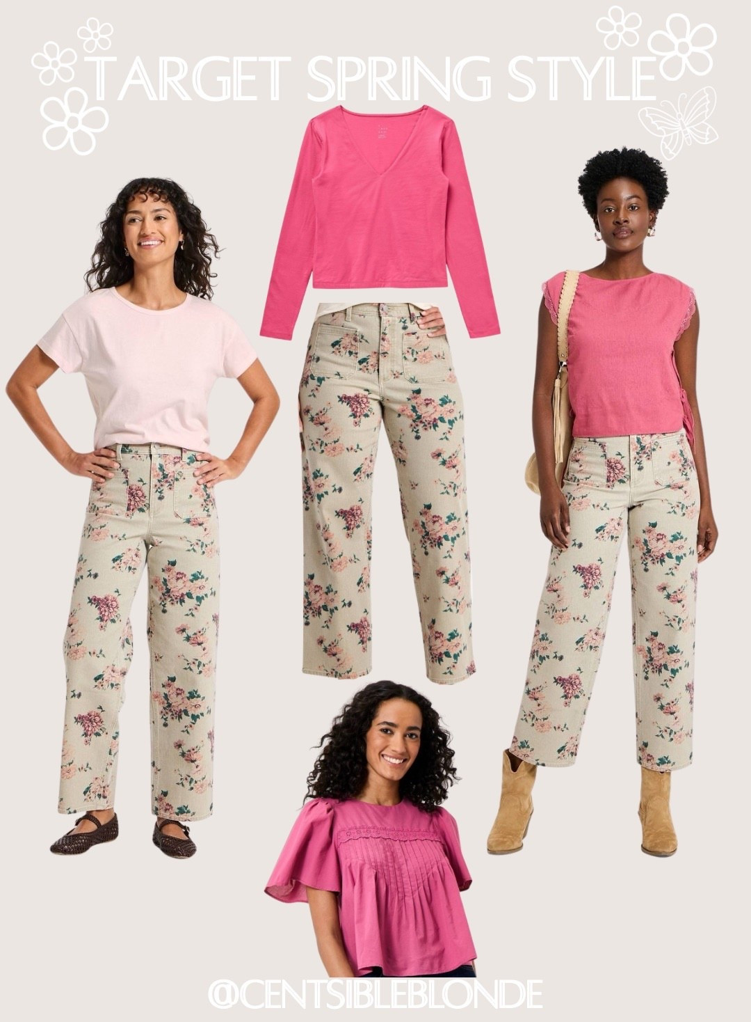 Tops on sale at @Target 
Floral jeans, sailor jeans, target jeans, high waisted jeans, pink tops, berry pink tops, target style, target outfit, spring style, spring outfit, short sleeve tops, ￼statement denim, statement jeans

#LTKSpringSale #LTKMidsize #LTKootd