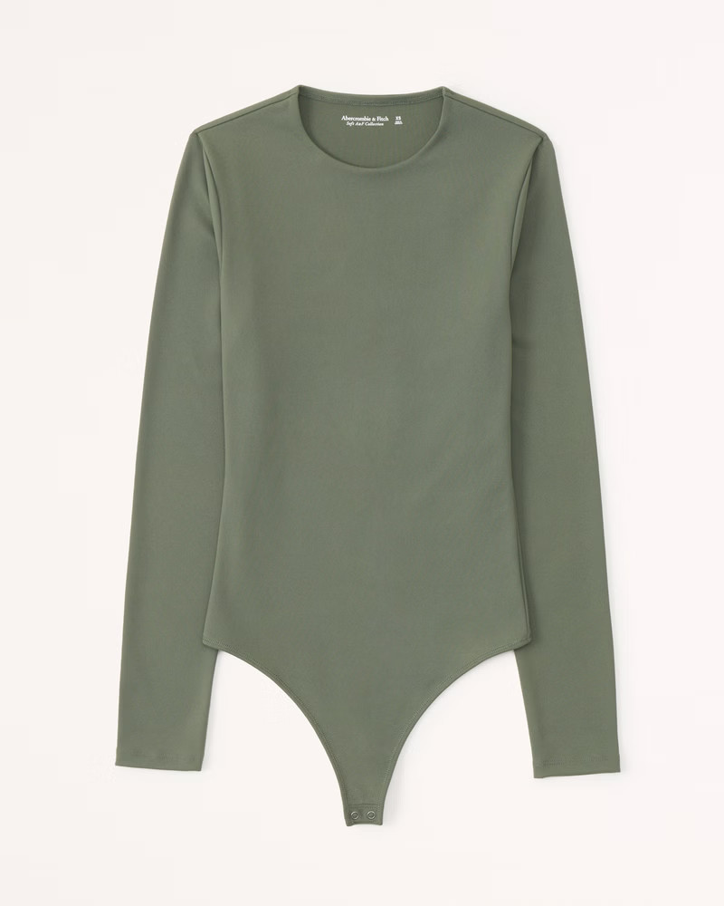 Women's Long-Sleeve Seamless Fabric Crew Bodysuit | Women's Tops | Abercrombie.com | Abercrombie & Fitch (US)