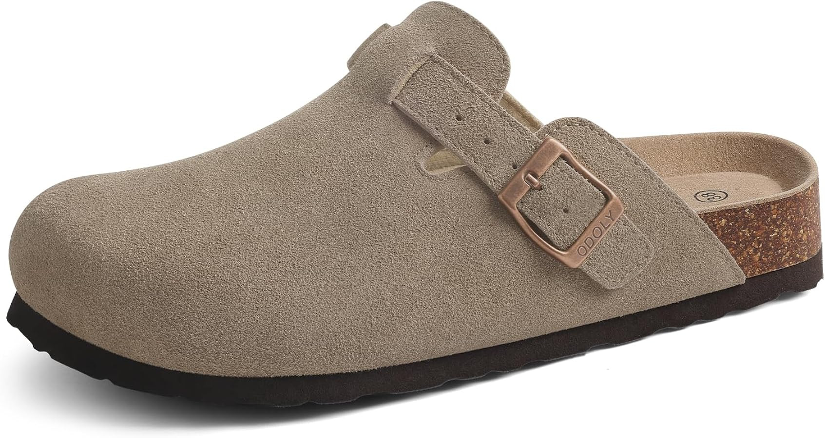 ODOLY Genuine Suede Clogs for Women Men Comfort Cork Footbed Potato Shoes     Unisex Lightweight ... | Amazon (US)
