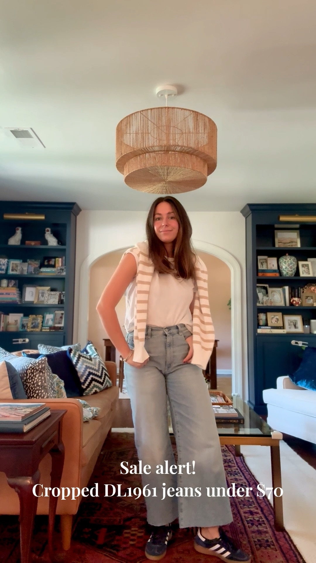 Sale alert! Cropped jeans on sale for under $70. High waisted jeans. Mom OOTD. Mom outfit. Cropped, high waisted jeans on sale. Wearing a 27 (run big). Cropped jeans. High waisted jeans. Dl1961 jeans. LTKsalealert. Ltkfindsunder100. LTKseasonal. 

#LTKSeasonal #LTKFindsUnder100 #LTKSaleAlert