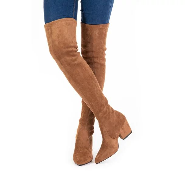 Women Boots Over Knee Long Boots Fashion Boots Heels Autumn Quality Suede Comfort Square Heels Br... | Walmart (US)