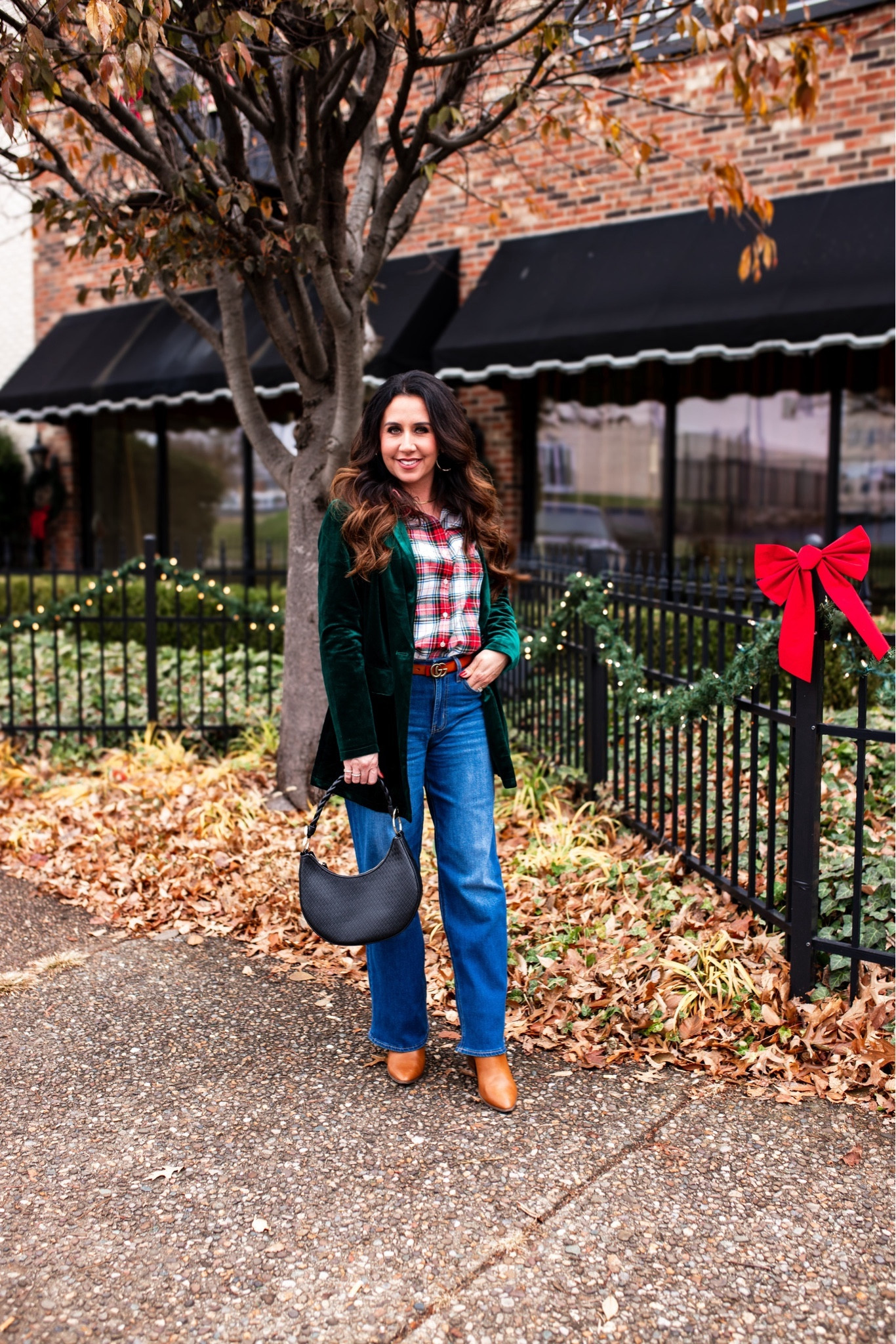 CoalfieldFancy is wearing sizes:
Steward plaid button down -small 
Green velvet blazer - small
Wide leg jeans - 2 petite


#LTKHoliday #LTKfindsunder50 #LTKover40